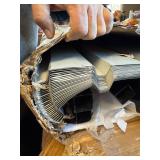 A box of corrugated metal sheeting with posts. 65 x 17