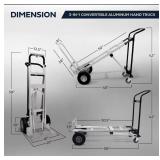 $210!! 3-in-1 Aluminum Convertible Hand Truck - 4-Wheel Cart Up to 100