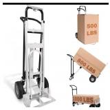 $210!! 3-in-1 Aluminum Convertible Hand Truck - 4-Wheel Cart Up to 100