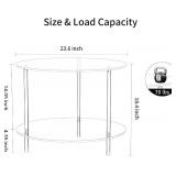 $80 Clear Round Acrylic Coffee Table with Storage, 2-Tier Lucite