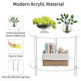 $80 Clear Round Acrylic Coffee Table with Storage, 2-Tier Lucite