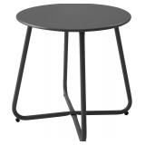 Patio Round Side Table Waterproof Metal Outdoor Table, Sage Green