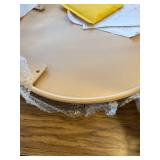 Patio Round Side Table Waterproof Metal Outdoor Table, Sage Green