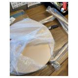 Patio Round Side Table Waterproof Metal Outdoor Table, Sage Green