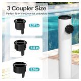 $85 Patio Umbrella Base 43lb with Wheels, Square Concrete Stand, White