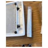 $85 Patio Umbrella Base 43lb with Wheels, Square Concrete Stand, White