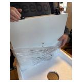 $85 Patio Umbrella Base 43lb with Wheels, Square Concrete Stand, White