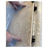 $85 Patio Umbrella Base 43lb with Wheels, Square Concrete Stand, White