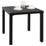 $48 PHI VILLA Indoor/Outdoor Small Metal Square Side Table, Black