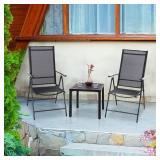 $48 PHI VILLA Indoor/Outdoor Small Metal Square Side Table, Black