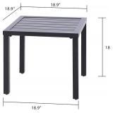 $48 PHI VILLA Indoor/Outdoor Small Metal Square Side Table, Black