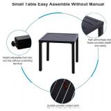 $48 PHI VILLA Indoor/Outdoor Small Metal Square Side Table, Black