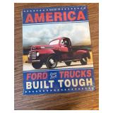 Ford Trucks Built Tough Retro Vintage Tin Sign 13 x 16in