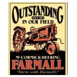 Tin Sign Outstanding in Our Field Farmall 12.5x16 in