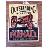 Tin Sign Outstanding in Our Field Farmall 12.5x16 in