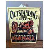 Tin Sign Outstanding in Our Field Farmall 12.5x16 in
