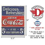 Desperate Enterprises Coca-Cola Tin Sign 5 Cents - Vintage Decor