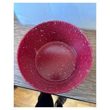 Red spotted dog bowl