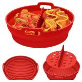 Air Fryer Silicone Liners 8.5-Inch for 5 8 Qt, Reusable