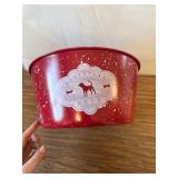 Red spotted dog bowl