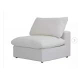 39.3 in Armless Down-Filled Modular Sectional Sofa Cloud White Mid