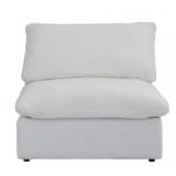 39.3 in Armless Down-Filled Modular Sectional Sofa Cloud White Mid