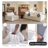 39.3 in Armless Down-Filled Modular Sectional Sofa Cloud White Mid