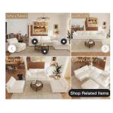 39.3 in Armless Down-Filled Modular Sectional Sofa Cloud White Mid