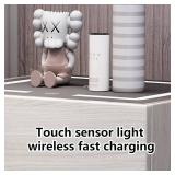 $351 Night Stand with Wireless Charging, USB, 3 Drawers, LED Lights