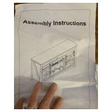 $200 YGEOMER 59in TV Stand with Fireplace, LED Lights, BROWN