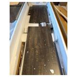 $200 YGEOMER 59in TV Stand with Fireplace, LED Lights, BROWN