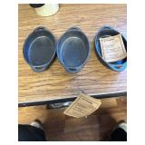 3- Pack. Old Mountain Pre-Seasoned Cast Iron 4.5in Oval Single-Serve Dish