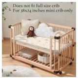 Baberooklin Aloe Cotton Dual Sided Pack N Play Mattress Pad, 38x26x3