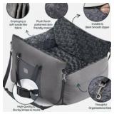 Muteflyer Dog Car Seat for Small Dogs, 22x22x13 inches, Light Gray