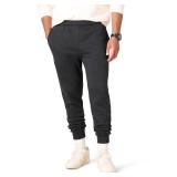 Amazon Essentials Mens Relaxed Joggers Sweatpants, Fleece, Comfortable Fit, Washed Black, Large, 2 Pack