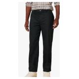 Amazon Essentials Mens Classic-Fit Wrinkle-Resistant Flat-Front Chino Pant, Black, 38W x 32L