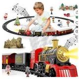 Classic Christmas Electric Train Set with Lights and Sound