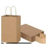 100 pk of Kraft Paper Shopping Bags - 5.5x3.15x7.87