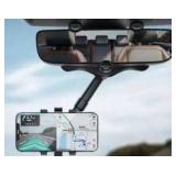 360° Adjustable Car Rearview Mirror Phone Mount
