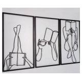 Modern Reading Poses Metal Wall Art Set