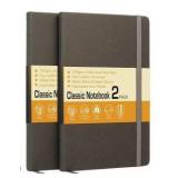 Classic Faux Leather Hardcover Notebook Set of 2
