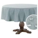 Linen Look Round Tablecloth - Gray