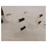 Homz 15.5 Qt. Latching Plastic Storage Container, Clear/Gray, Set of 4