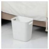 UUJOLY Plastic Small Trash Can Wastebasket, White, 3.5 Gallon, 2 Pack