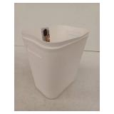 UUJOLY Plastic Small Trash Can Wastebasket, White, 3.5 Gallon, 2 Pack