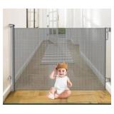 Babepai Retractable Baby Gate, Gray, 55in