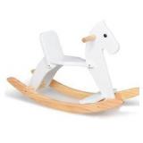 Krand Wooden Rocking Horse Baby Ride On Toy for Toddlers, Classic White