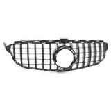 Front Grill Grille for 2015-2018 Mercedes Benz W205 C-Class C200 C250 C300 C350 C400 GT Style Glossy Black Front Bumper Grill