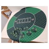 Leryg Round Poker Mat, Green, Approximately 38.75 Inch