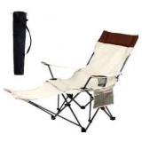 Deluxe Reclining Camping Chair with Footrest